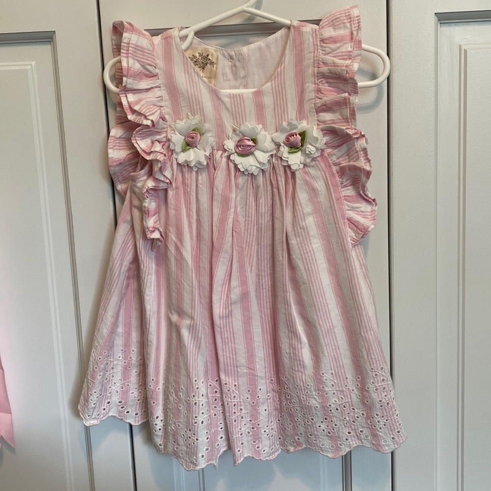 Pink and White Striped Dress
